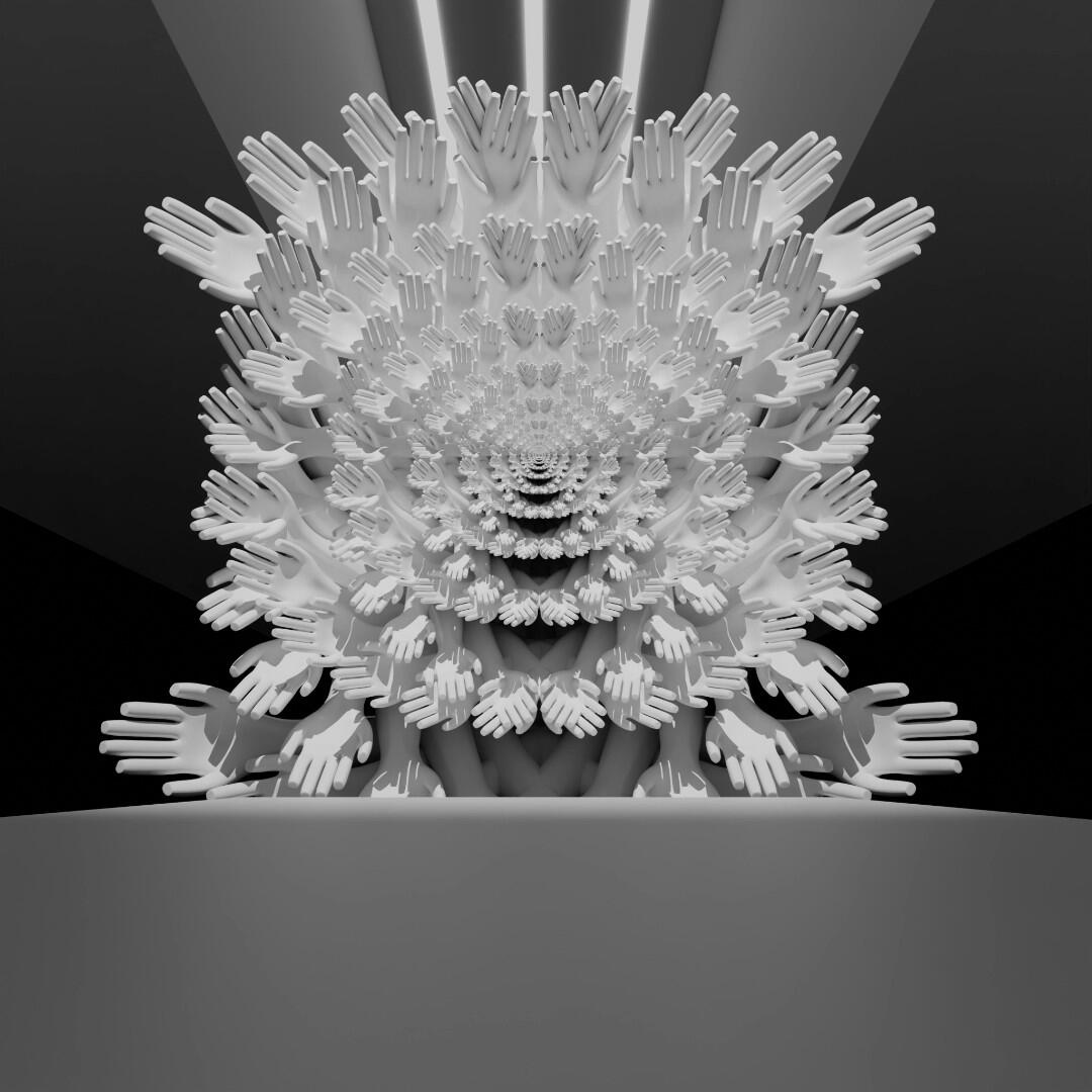 "In Finality," 2025. Digital 3D render.