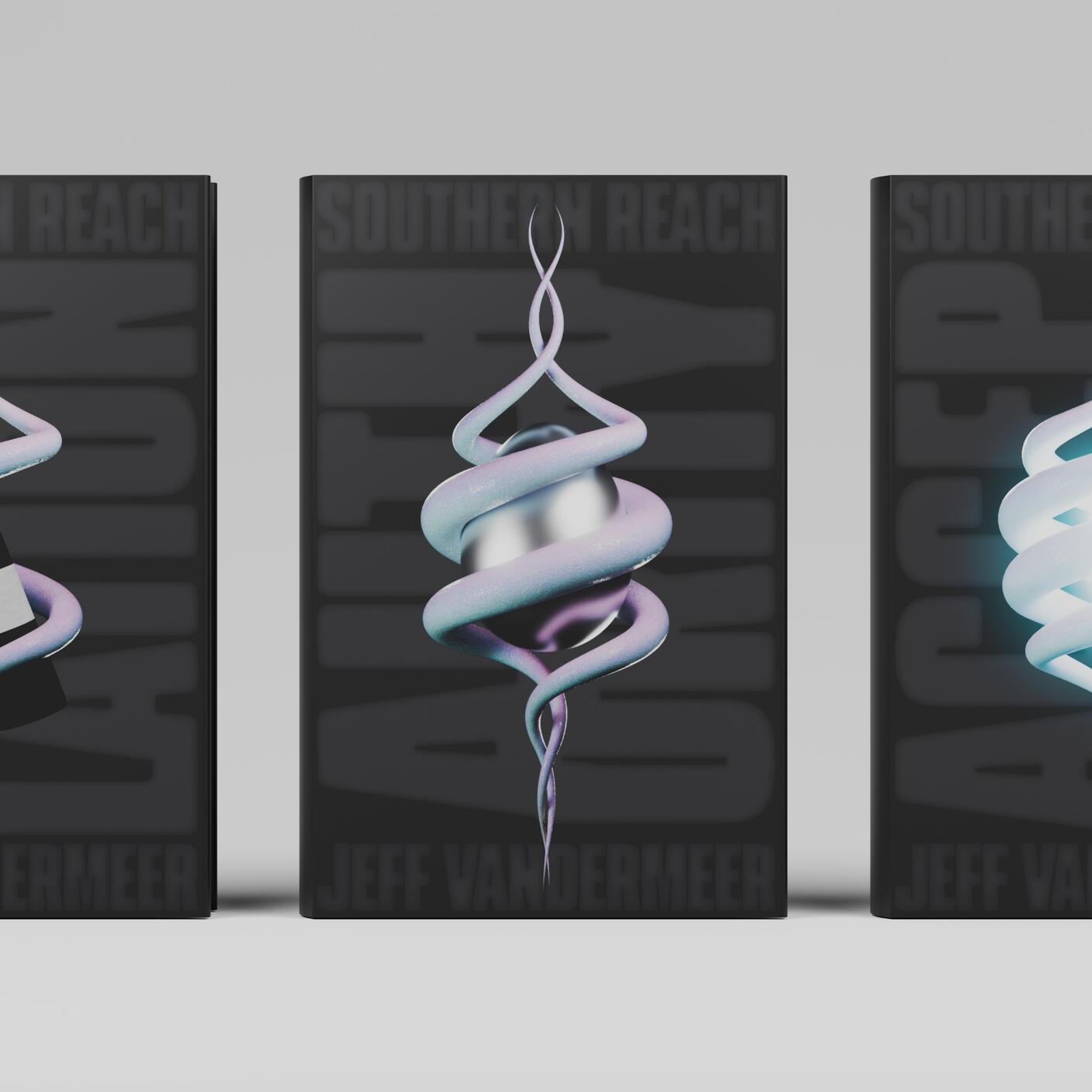 "Area X Trilogy," 2026. Digital 3D render and vector graphics.